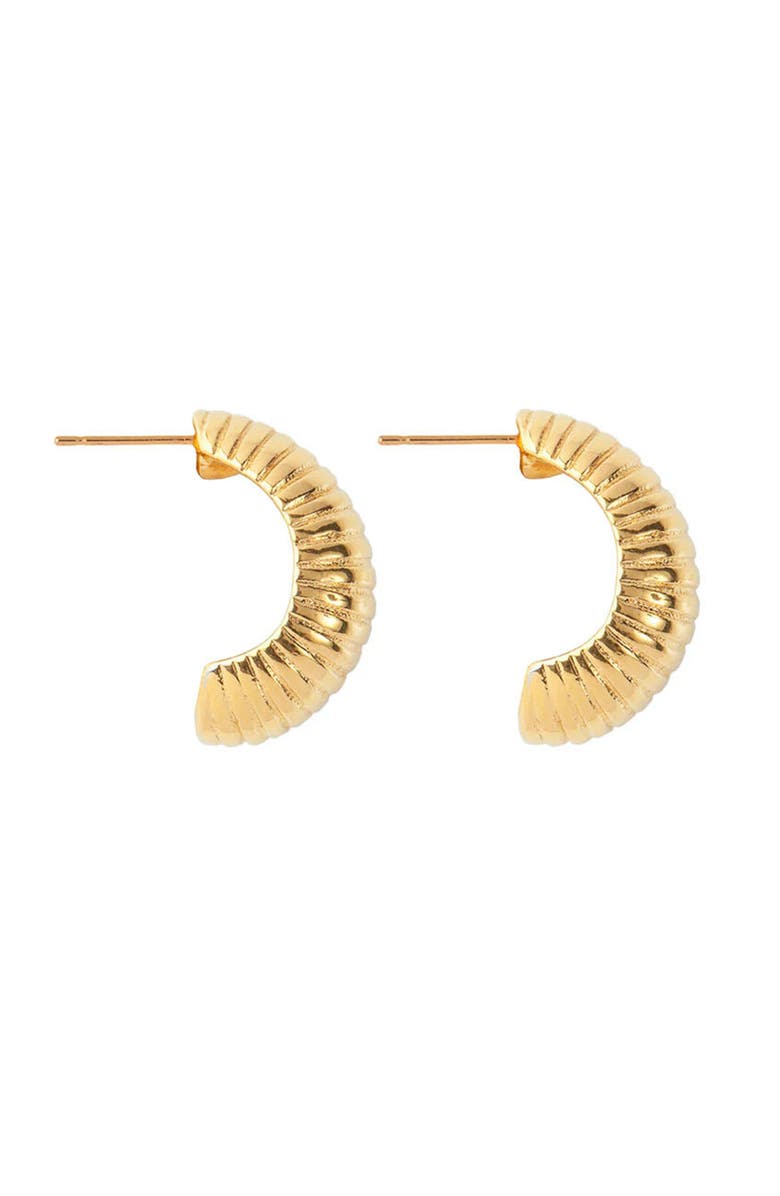 Susan Caplan 1980s Monet Gold Demi-Hoop Clip-On Earrings, Alternate, color,