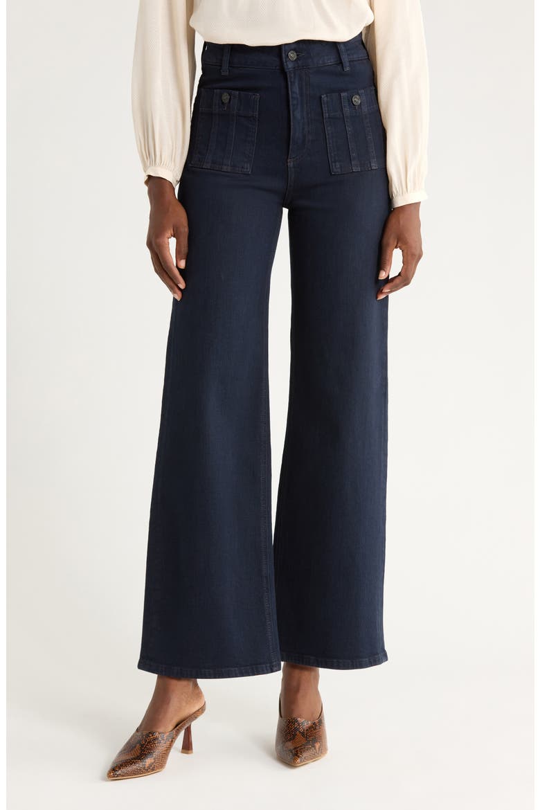 Anessa High Waist Patch Pocket Wide Leg Jeans, Main, color, DUCHESS