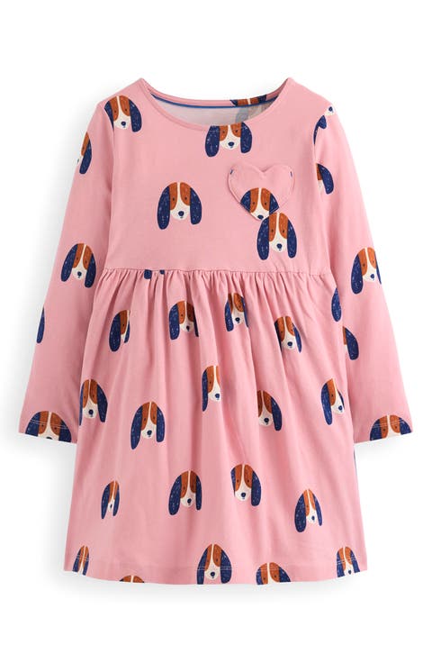 Kids' Ariel Twirly Long Sleeve Cotton Jersey Dress (Toddler, Little Kid & Big Kid)