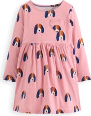 Mini Boden Kids' Ariel Twirly Long Sleeve Cotton Jersey Dress