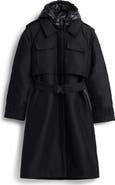 Desigual Padded Longline Trench Coat with Removable Hood