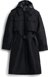 Desigual Padded Longline Trench Coat with Removable Hood