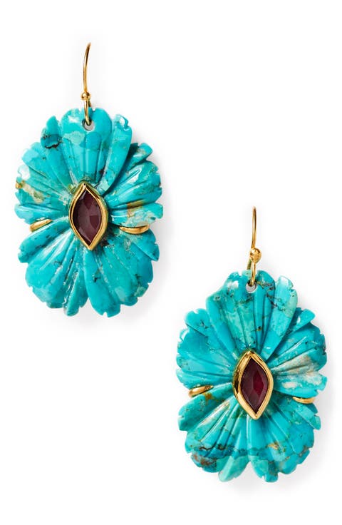 Turquoise Magnolia Earrings