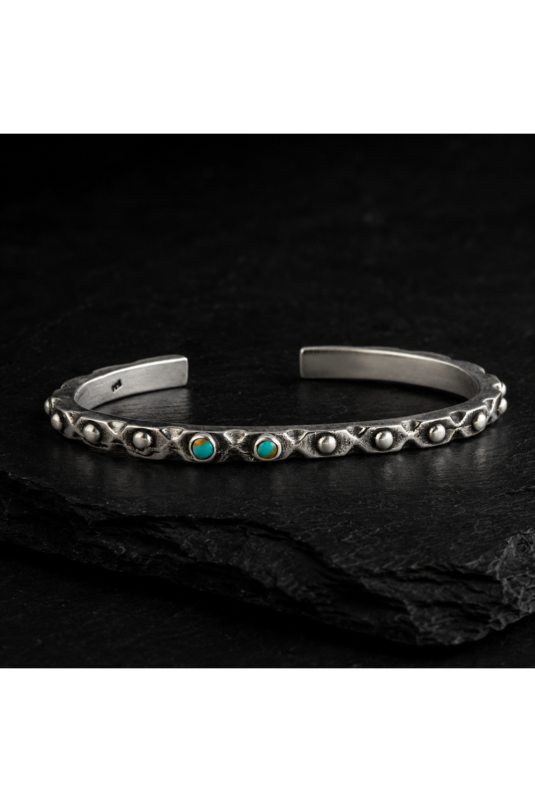 Atrani Silver with Turquoise Cuff, Alternate, color, Turquoise