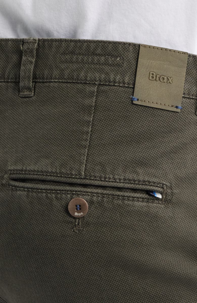 Brax Fabio Flat Front Cotton Blend Pants, Alternate, color, Olive