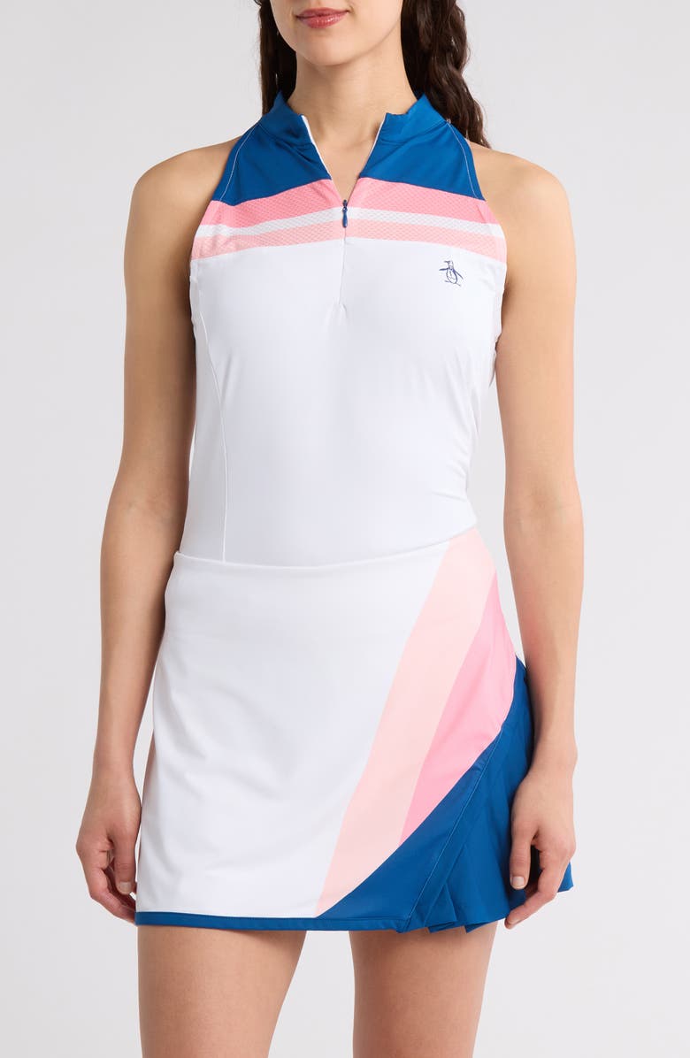 Original Penguin Colorblock Quarter Zip Tank, Main, color, 