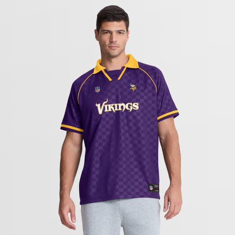 Men's Fanatics Purple/Gold Minnesota Vikings Homerun Raglan V-Neck Polo