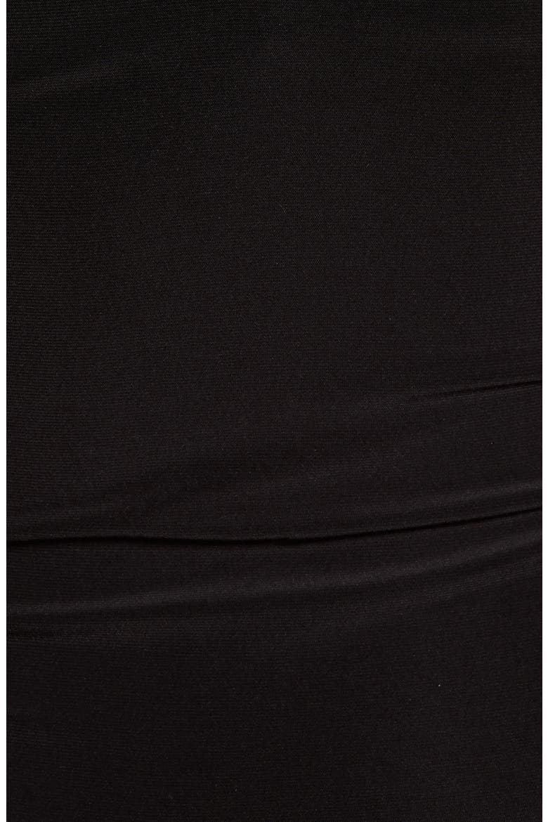 Ruched V-Neck Sleeveless Thong Bodysuit, Alternate, color, BLACK