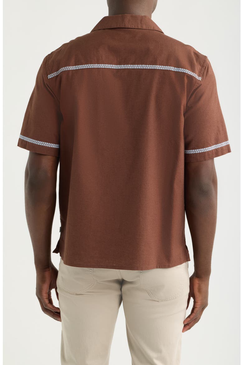 Didcot Pintuck Stripe Camp Shirt, Alternate, color, BROWN / BLUE