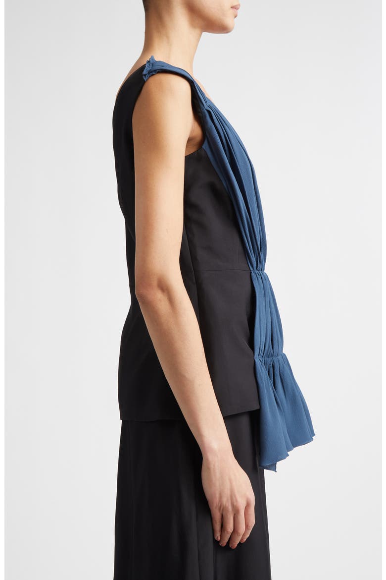 Colorblock Asymmetric Draped Top, Alternate, color, 00N99BLACK
