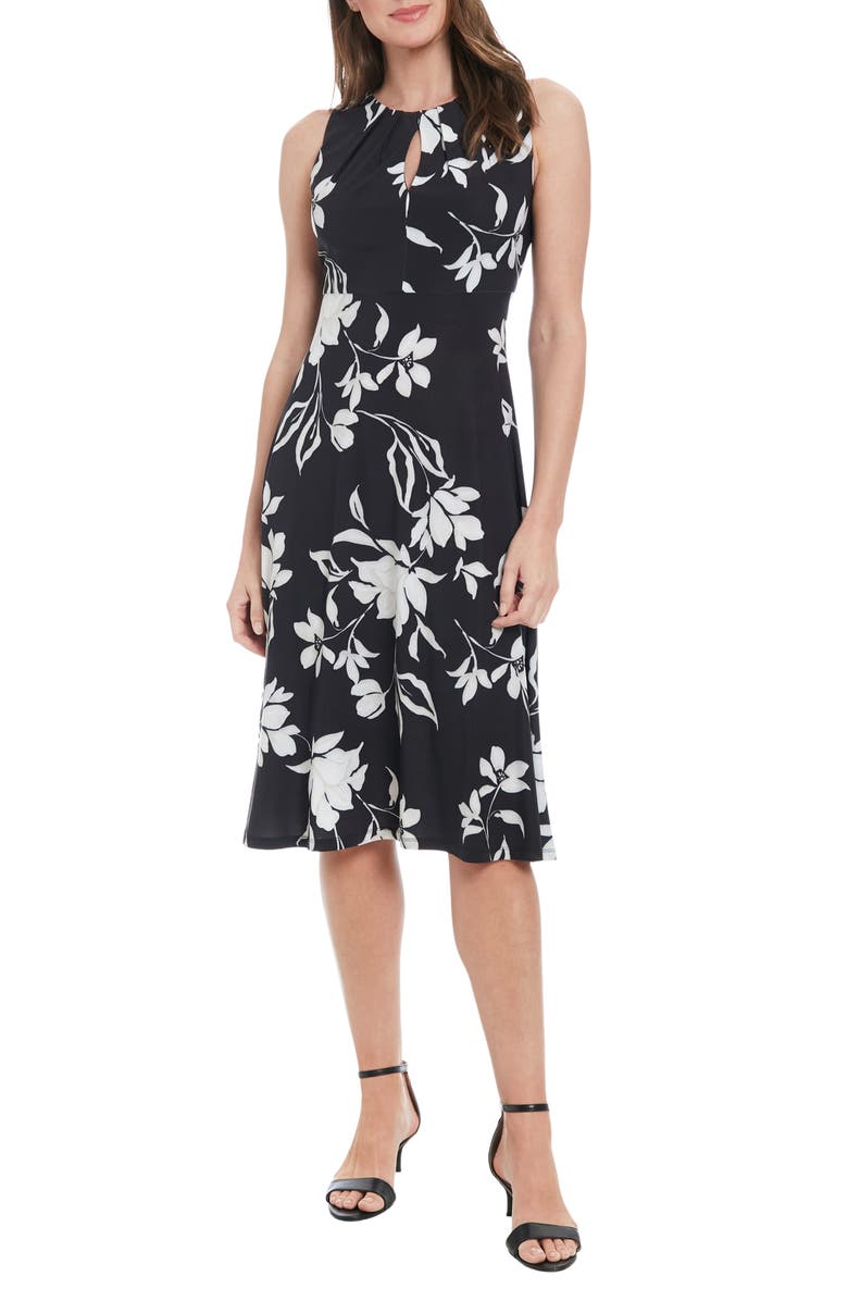 London Times Sleeveless Keyhole Midi Dress, Main, color,