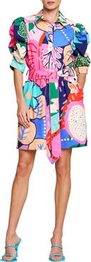 CIEBON Scarlette Tie Belt Button Front Minidress