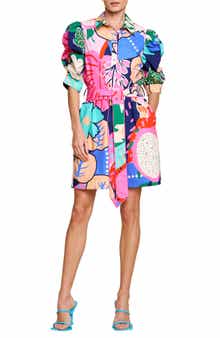 CIEBON Scarlette Tie Belt Button Front Minidress