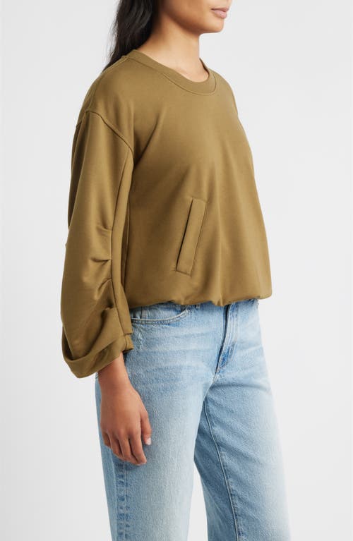City Blues Pleated Sweatshirt In Green
