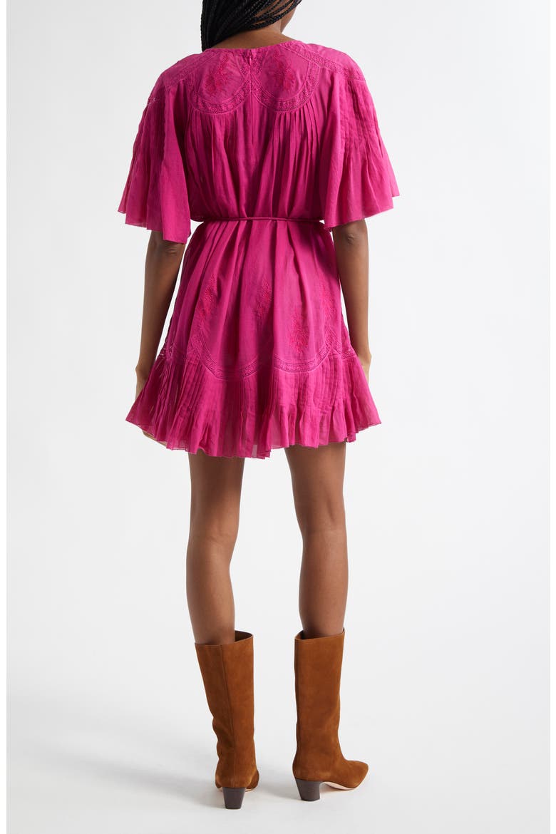 Lace Detail Cotton Minidress, Alternate, color, PINK