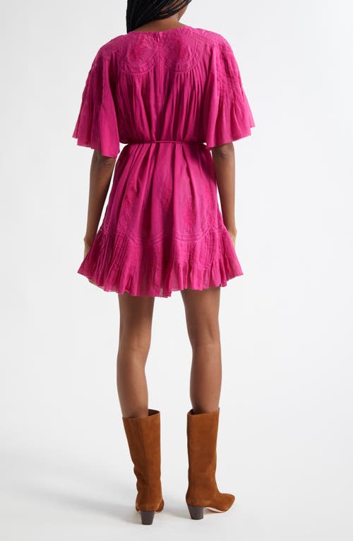Farm Rio Lace Detail Cotton Minidress In Pink