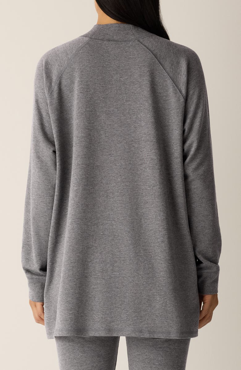 Eileen Fisher Mock Neck Long Sleeve Terry Shirt, Alternate, color, Ash