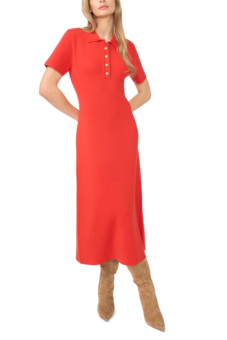 Keyla Collar Midi Dress, Main, color, RED DEPTHS