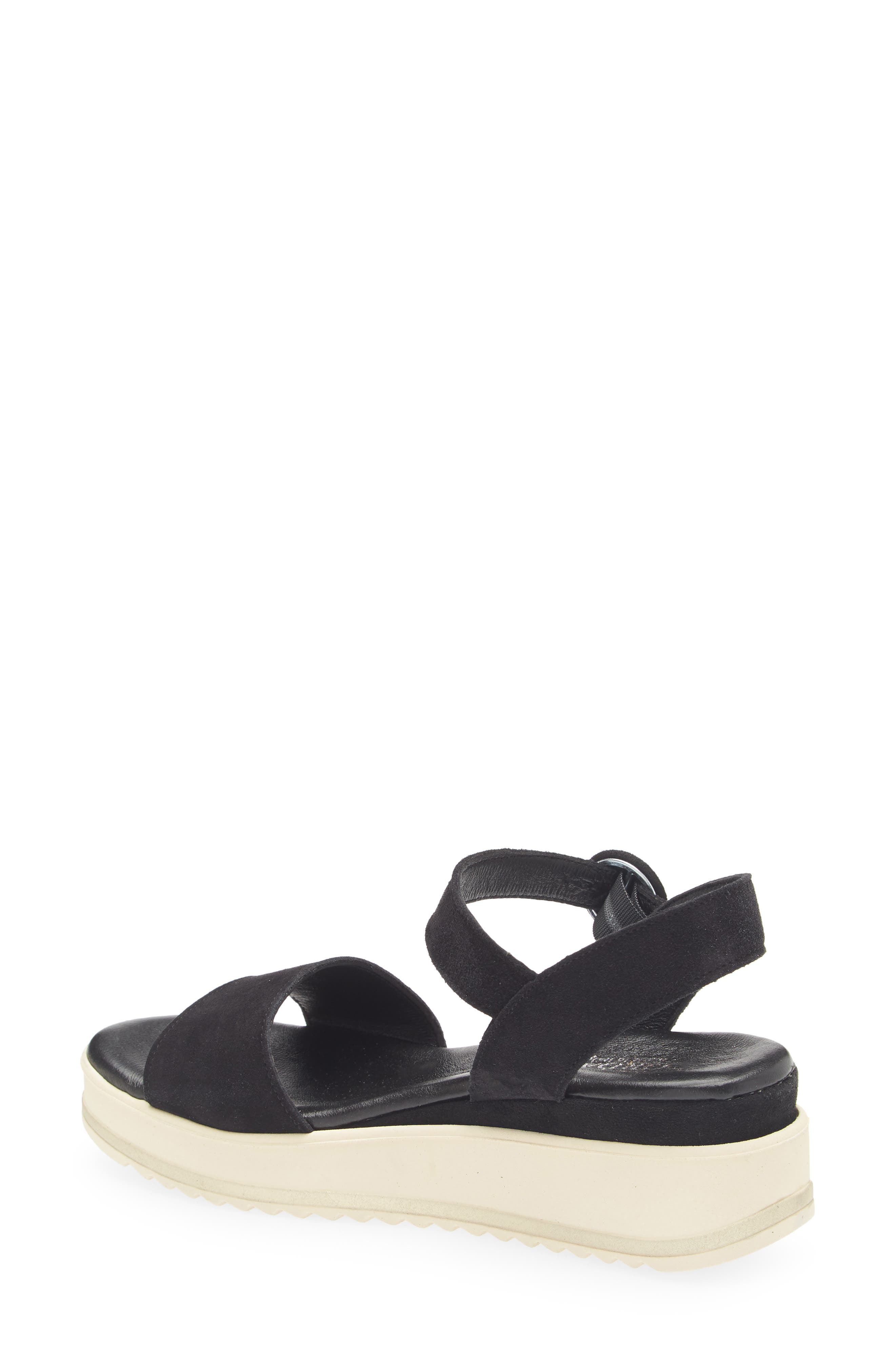 Cordani Arielle Ankle Strap Platform Wedge Sandal, Alternate, color, Black Suede