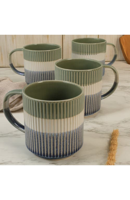 Bia Cordon Bleu Set Of 4 Tricolor Mugs In Green
