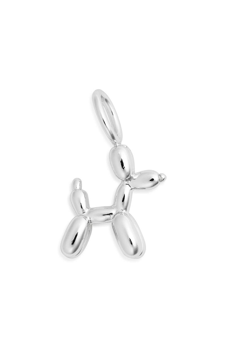 THE SIS KISS Balloon Dog Charm, Main, color, Silver