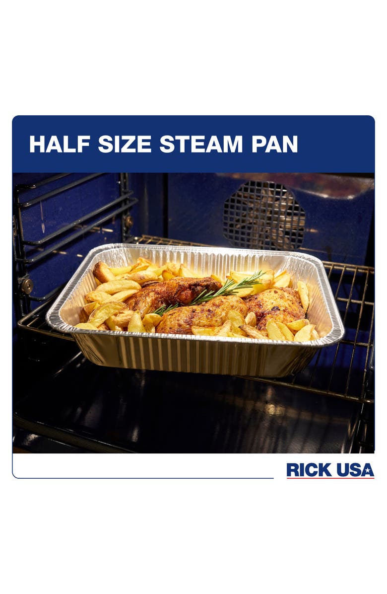 RICK USA Aulminum Half Size Steam Pan, 25 Pack, Alternate, color, Gray