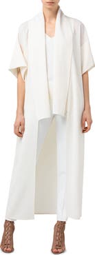 Akris Akirs Short Sleeve Long Wool Crepe Jacket