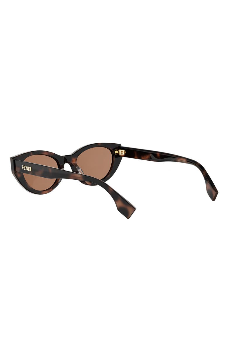 Fendi Lettering 51mm Cat Eye Sunglasses, Alternate, color, Havana / Other / Brown