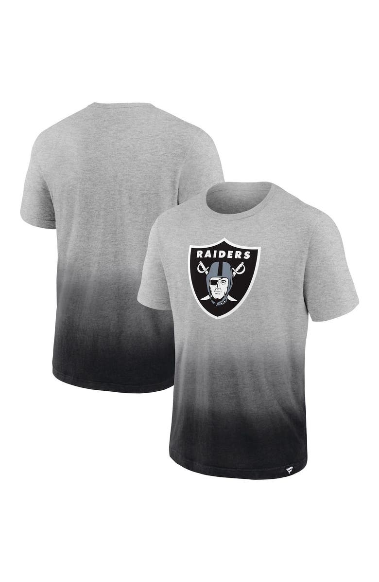 FANATICS Men's Fanatics Branded Heathered Gray/Black Las Vegas Raiders Team Ombre T-Shirt, Alternate, color,