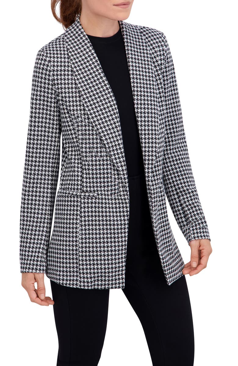 Ookie & Lala Plaid Shawl Collar Blazer, Alternate, color, Black/ White