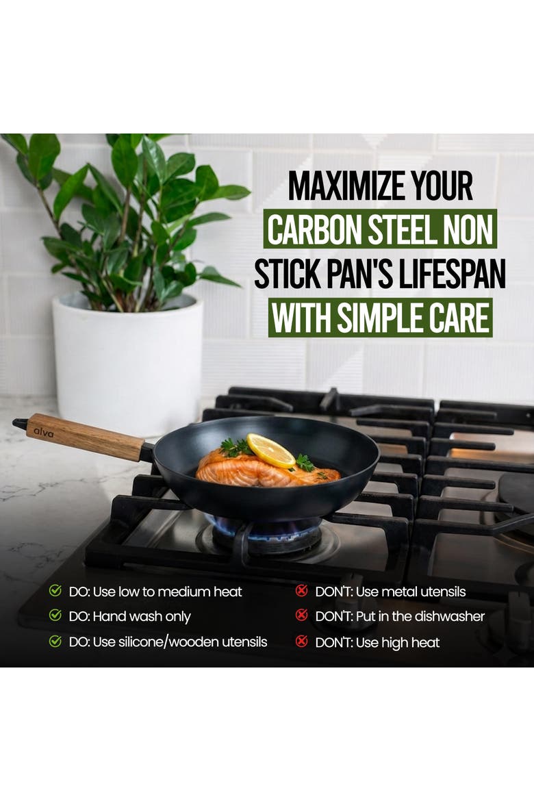 Forest 12" Carbon Steel Wok, Alternate, color, Blue