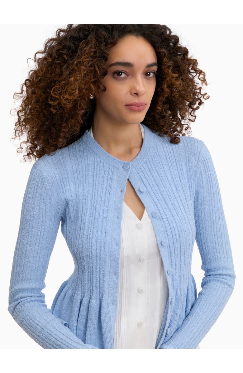 Rebecca Taylor Boucle Knit Cardigan, Alternate, color, Azure