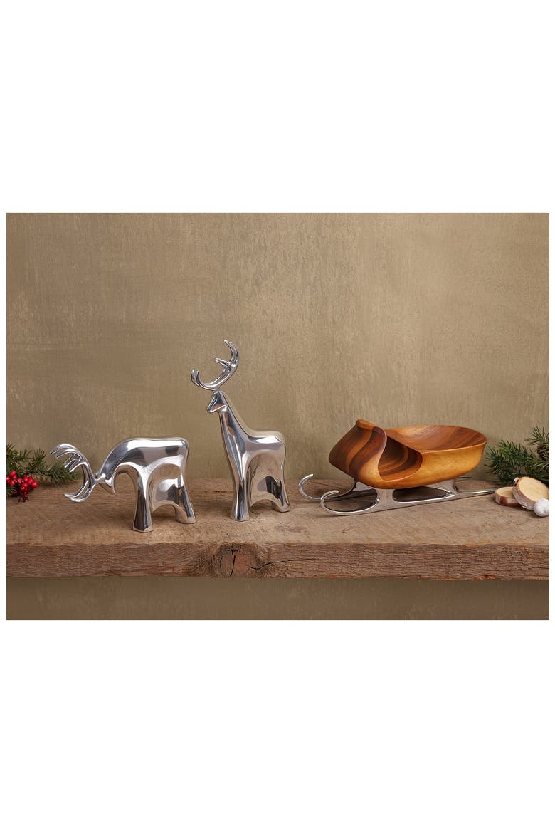 Sleigh & Reindeer Figurines, Alternate, color, SILVER