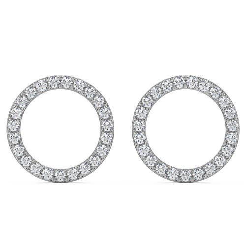 Bliss Diamond 1/4ct Circle Diamond Earrings In 10k White Gold
