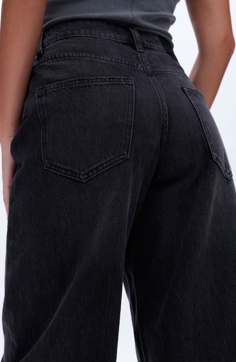 Bayeas Daisy High Waist Wide Leg Jeans, Alternate, color, Black