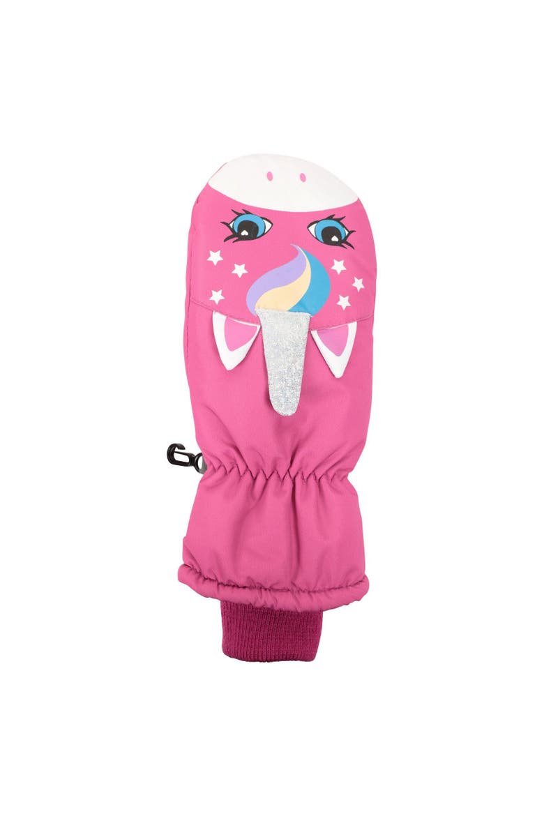 Critter Unicorn Ski Mittens, Main, color, Pink