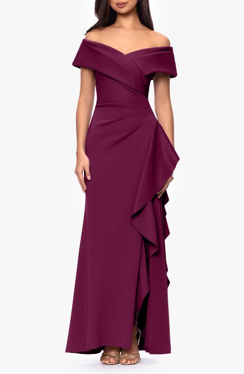 Off the Shoulder Scuba Mermaid Gown