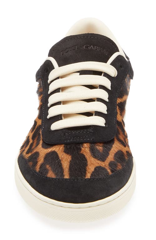 Dolce & Gabbana Dolce&gabbana Saint Tropez Light Leopard Print Genuine Calf Hair Sneaker In Animal Print