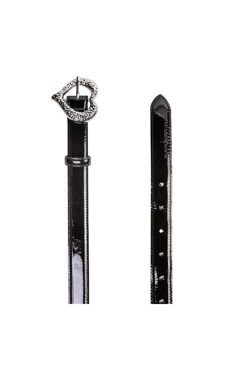 BLACK SUEDE STUDIO Love Belt, Alternate, color, Black/Silver