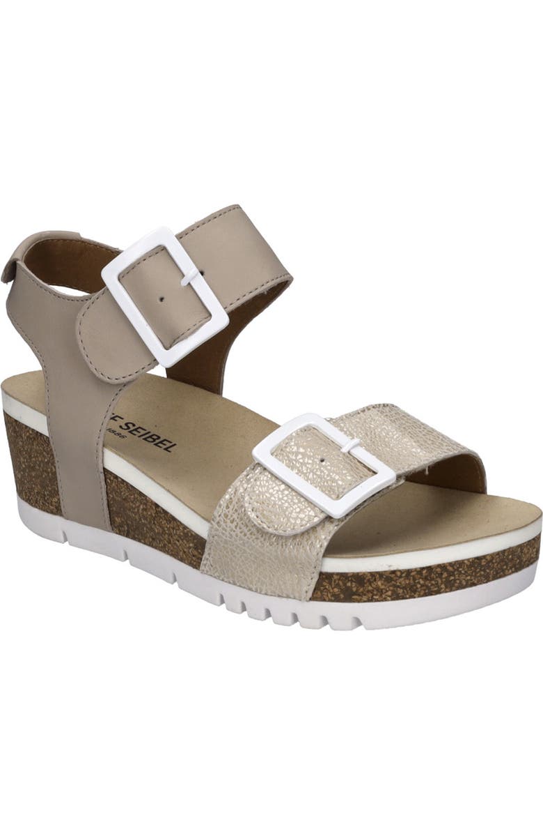 Josef Seibel Quinn 02 Wedge Sandal, Main, color, Creme