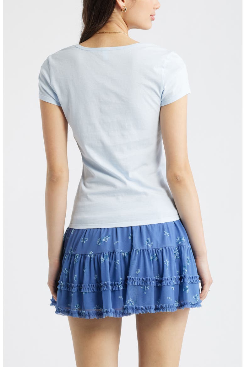 Ruched Front Cotton T-Shirt, Alternate, color, BLUE BIRD