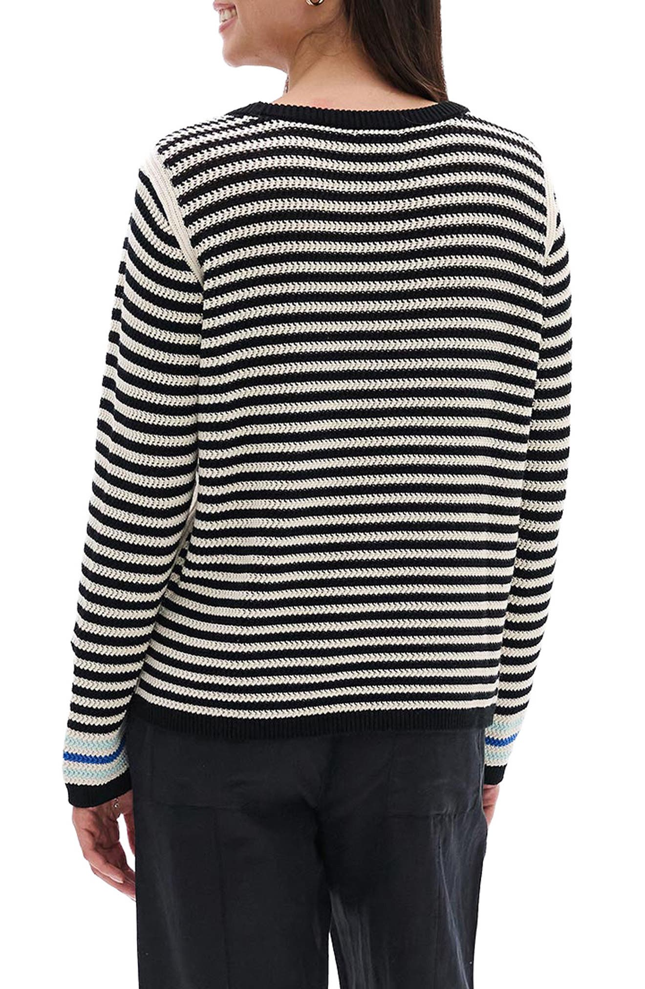 Pointelle Stripe Sweater - image 2