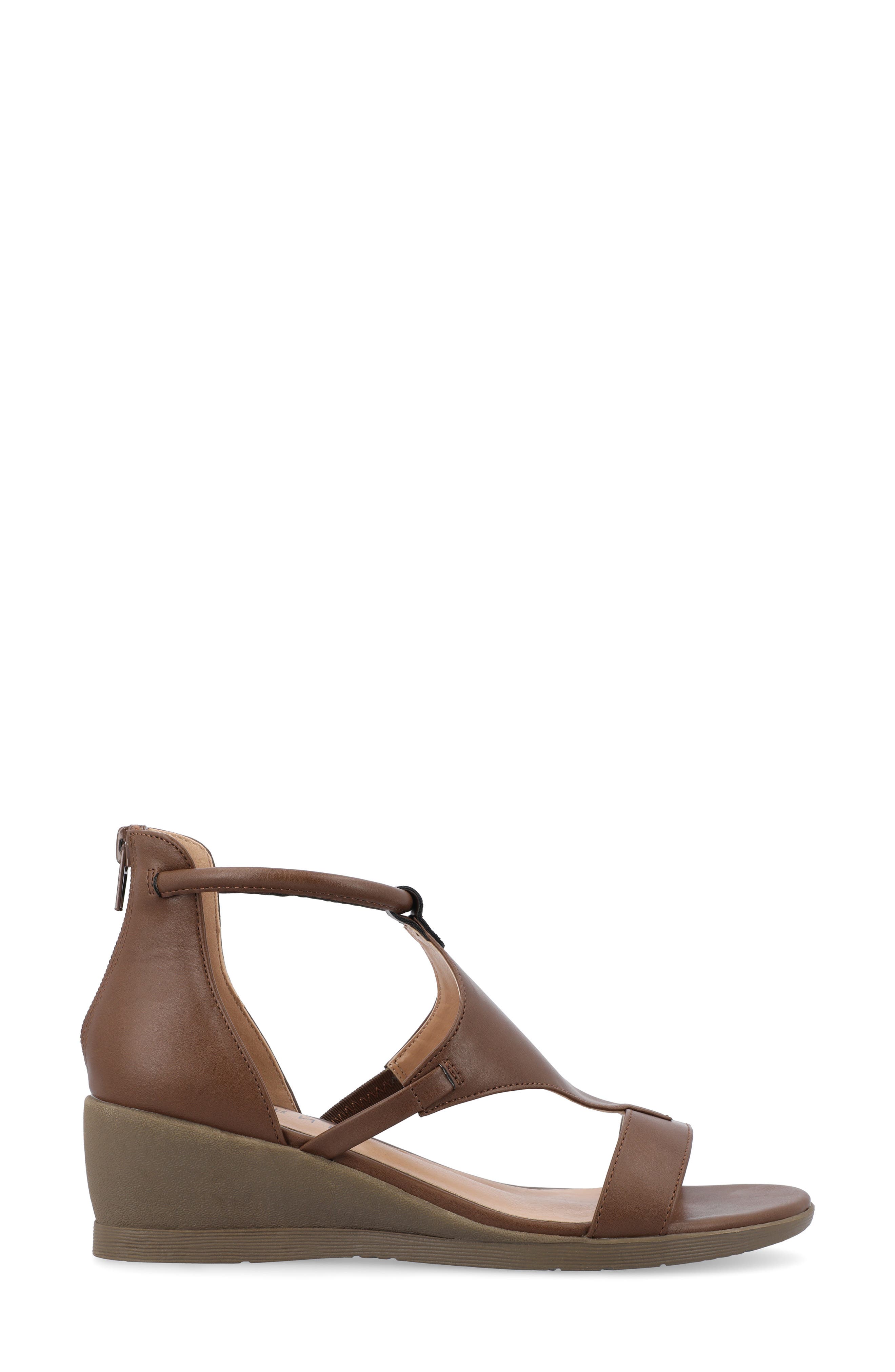 JOURNEE Trayle Wedge Sandal, Alternate, color, BROWN