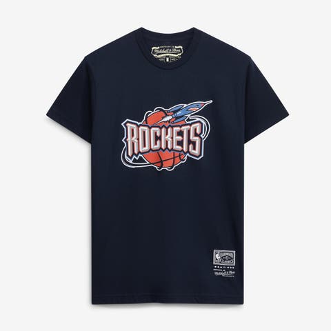 Unisex Mitchell & Ness Navy Houston Rockets Hardwood Classics Arch T-Shirt
