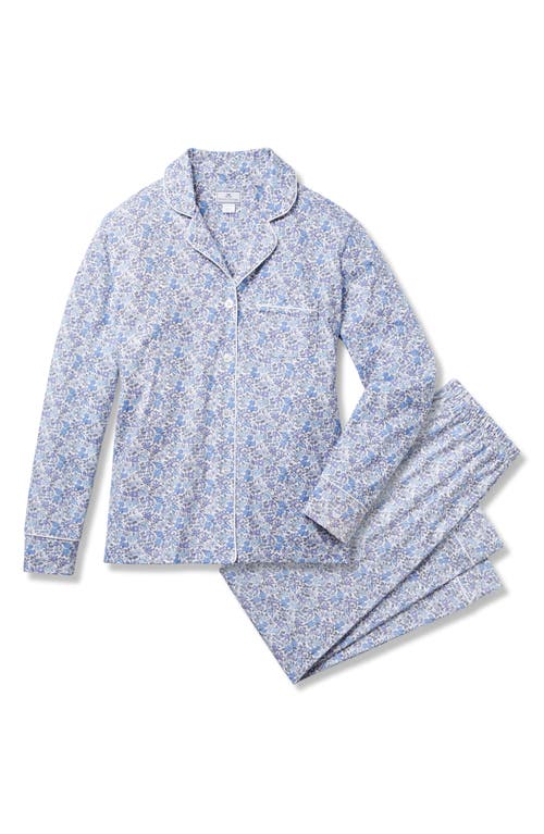 Petite Plume Floral Print Pima Cotton Pajamas In Blue