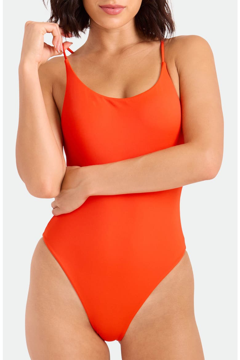 Simply Seamless Cross Back One-Piece Swimsuit, Main, color, PERSIMMON