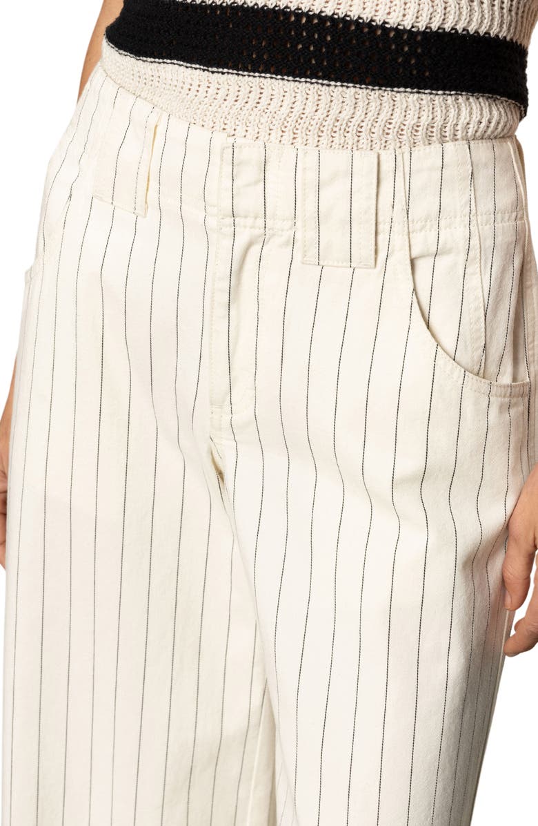 Sanctuary Arden Wide Leg Pinstripe Jeans, Alternate, color, Bleached White Pinstripe