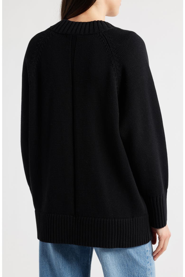 Oversized Cotton Cardigan, Alternate, color, JET BLACK