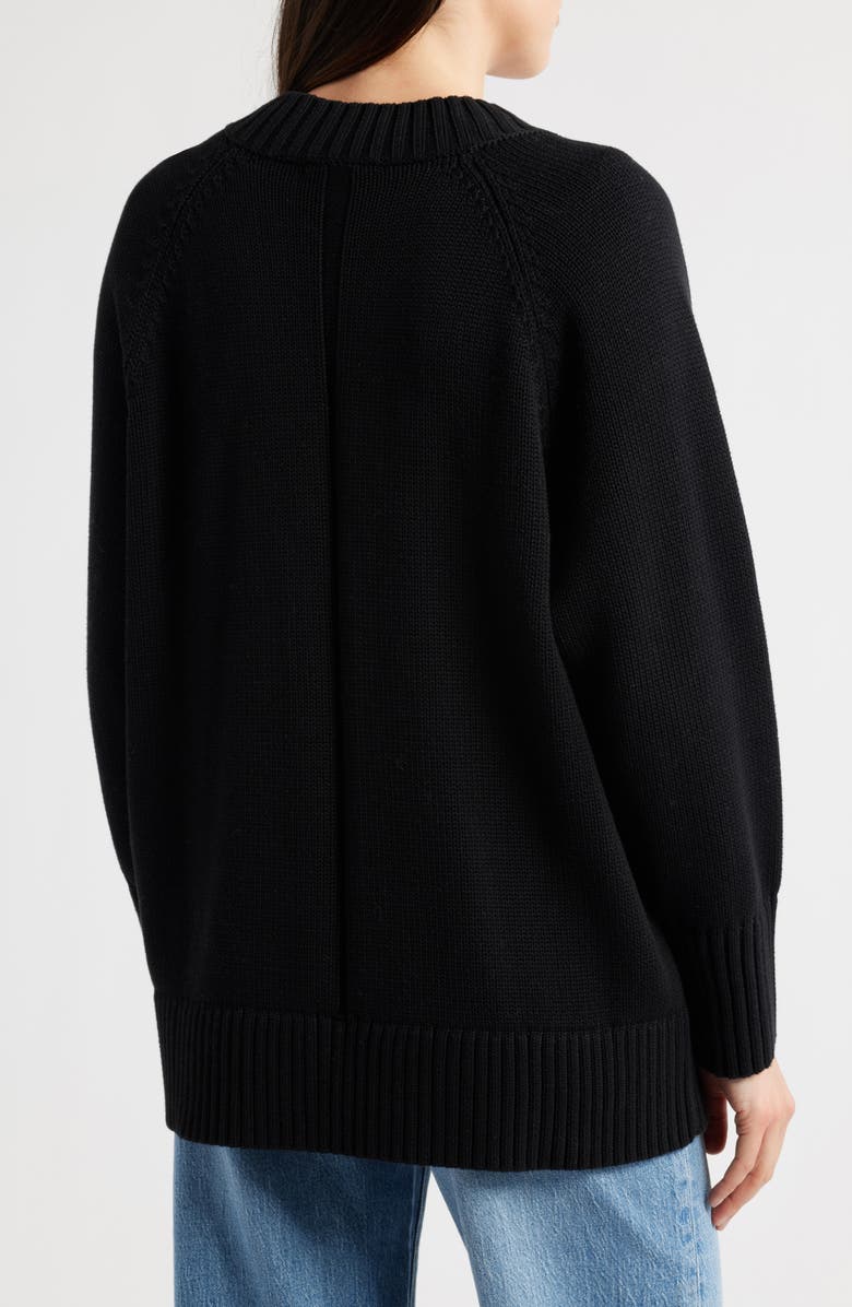 Madewell Oversized Cotton Cardigan, Alternate, color, Jet Black