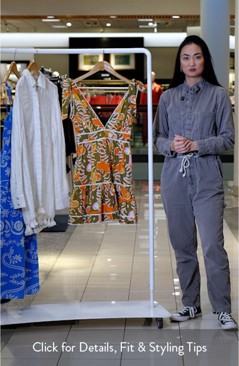 Cara Abstract Print Cotton Cover-Up Minidress, sales video thumbnail